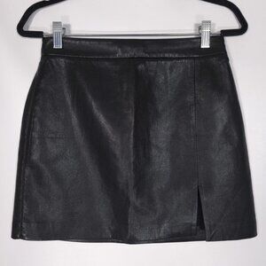 Wilfred Black Faux Leather Mini Skirt